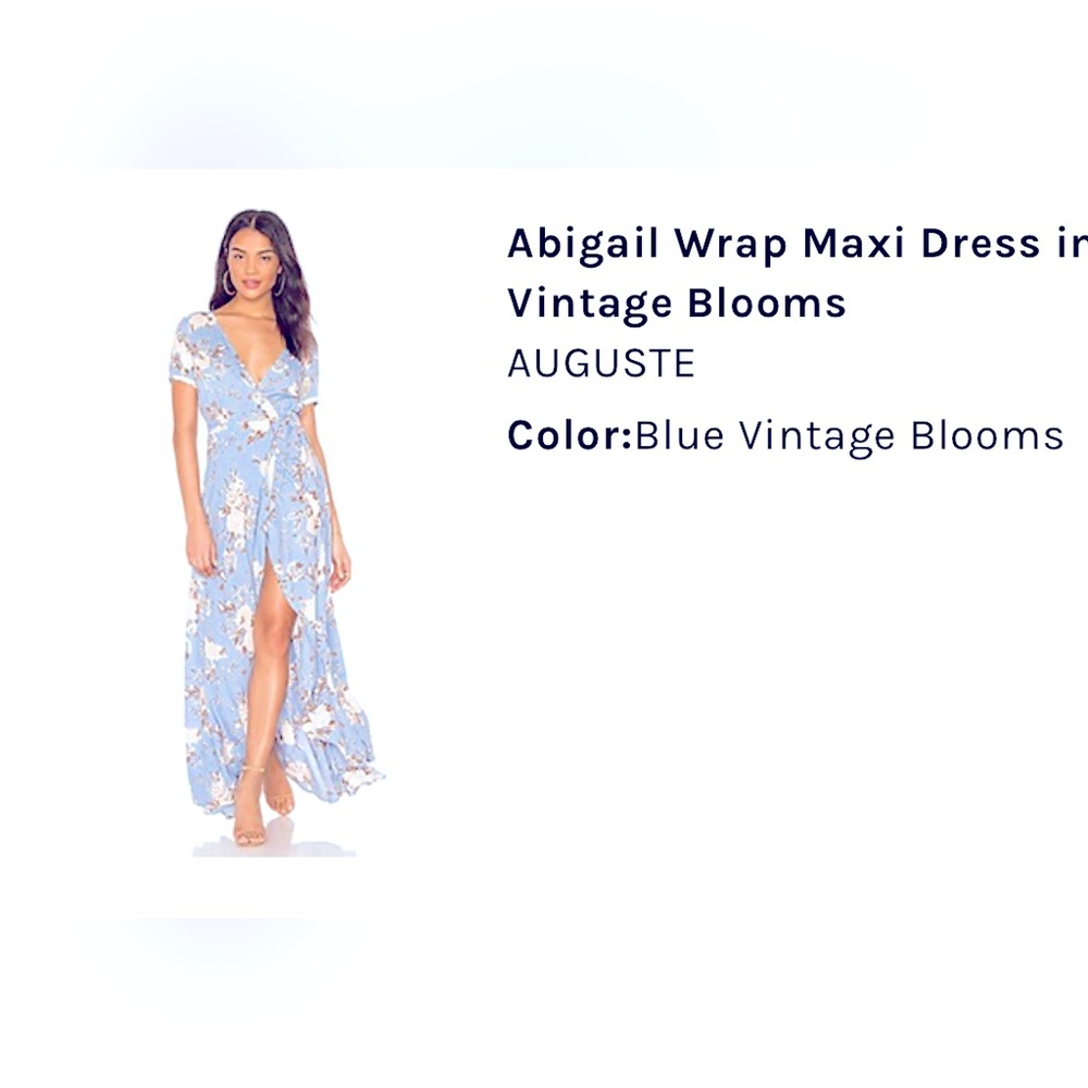 Revolve - Abigail Wrap Maxi Dress in Blue